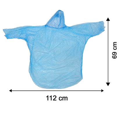 Disposable Rain Coat Hooded Full Sleeve Poncho For Bike Riders (1 Pc)