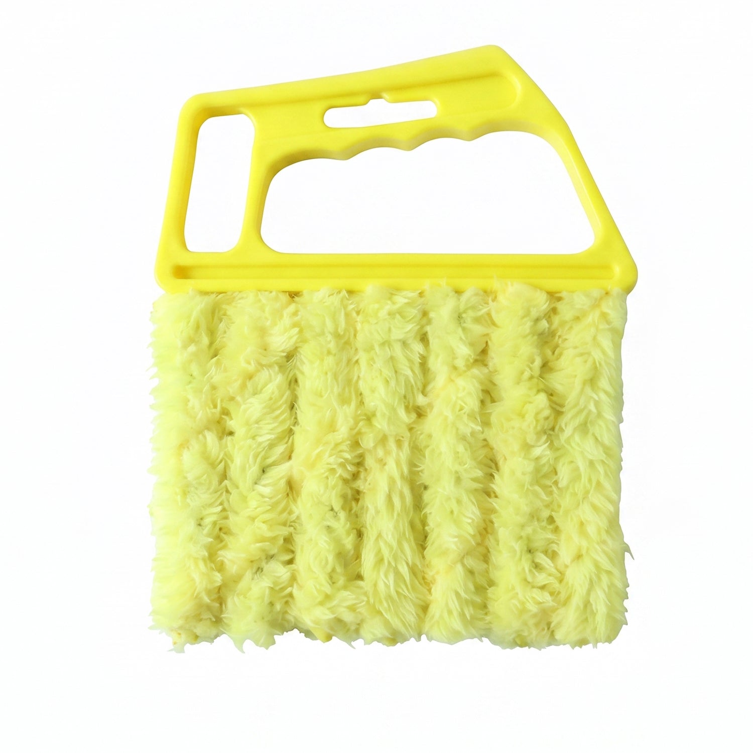 Wukusy microfiber blind cleaner duster brush for window blinds and AC vents, showing soft microfiber bristles and ergonomic handle.