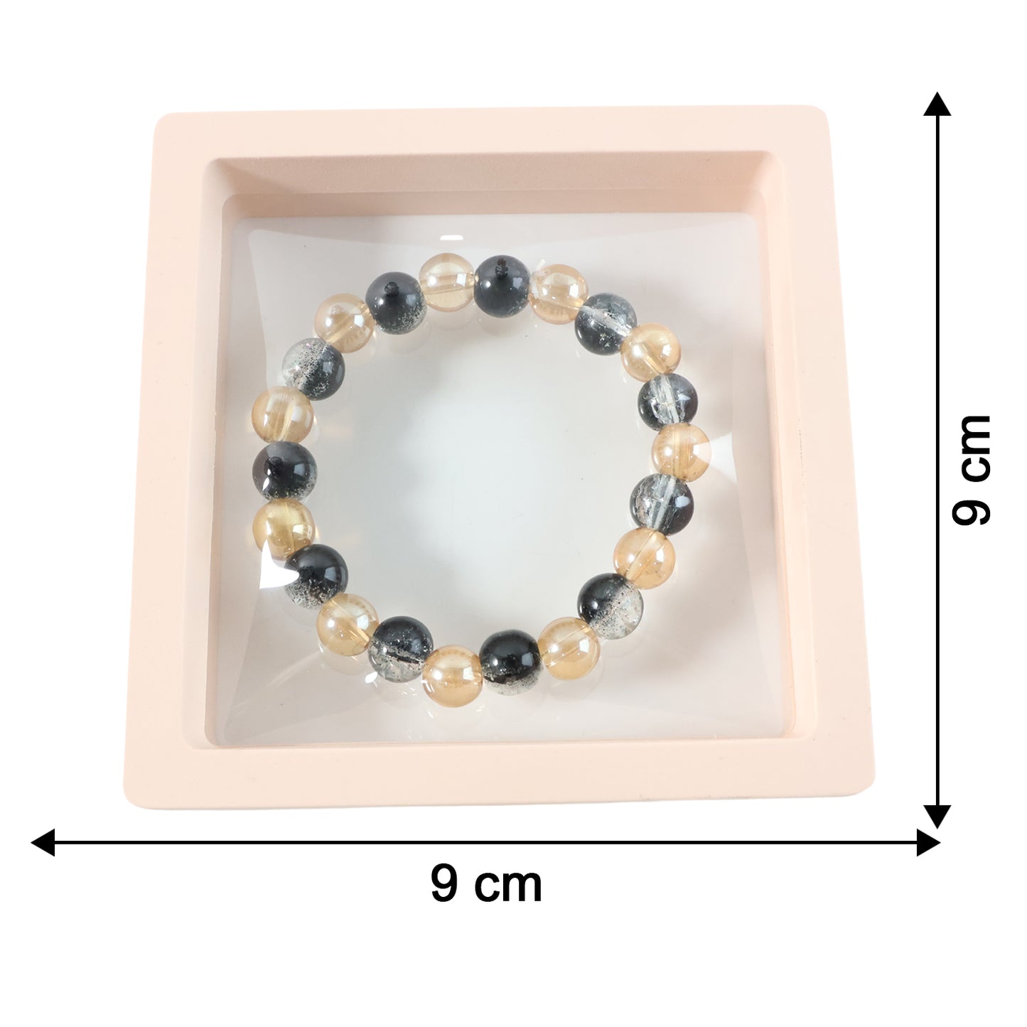 Elegant dual-tone crystal beaded stretch bracelet by Wukusy featuring sparkling beads and a comfortable elastic design.