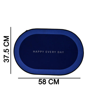 Bathroom Floor Mat  Fast Absorbing  Slip-resistant Oval Design