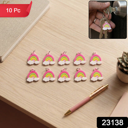 Cute Rainbow Cloud Bag Charm Keychain Set (10 Pc)