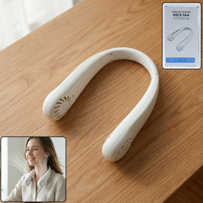 Portable Rechargeable Neck Fan (1 Pc White Color)