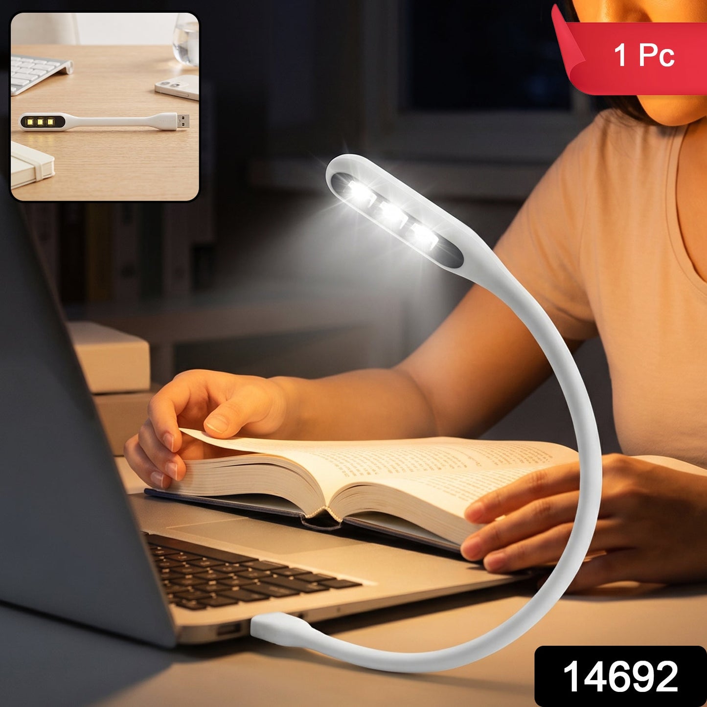 Mini Flexible Usb Led Light Gooseneck Reading Lamp For Laptop (1 Pc)