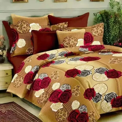Galace Cotton Double King Bedsheet with 2 Pillow Covers