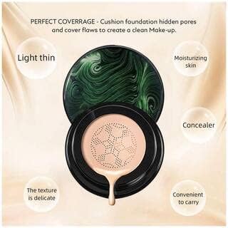 Drpshippr 3-in-1 CC and BB waterproof foundation concealer cream with air cushion mushroom applicator, suitable for home decor and lighting.