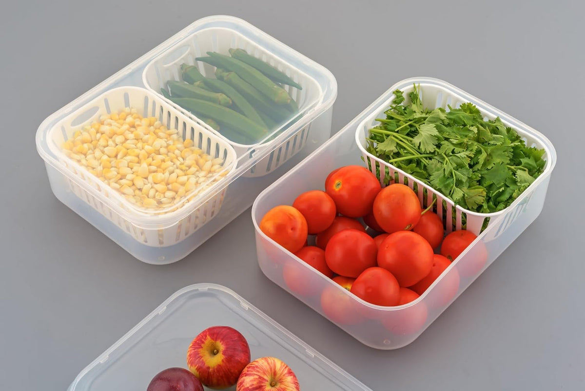 2 Compartments Food Container Leakproof Fresh-Keeping Storage Box