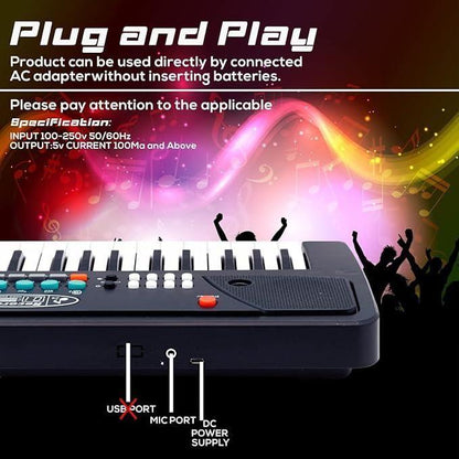 Drpshippr 37-key piano keyboard toy with microphone, USB power, and sound recording function, designed for kids and children.