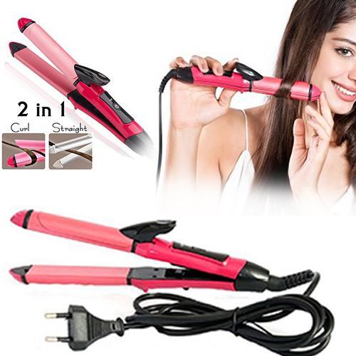 Wukusy 2-in-1 hair straightener and curler for women, featuring a sleek design for straightening and curling hair.