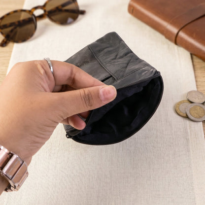 Leather Mini Zipper Pouch  Compact Coin  Card Organizer For Men  Women