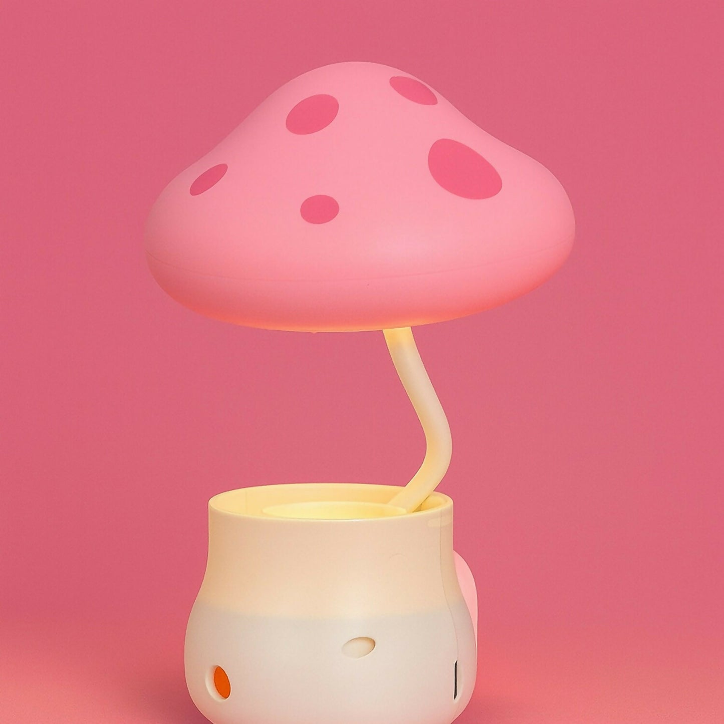 Mushroom LED Desk Lamp with Pencil Sharpener & USB Charging (Color may vary)