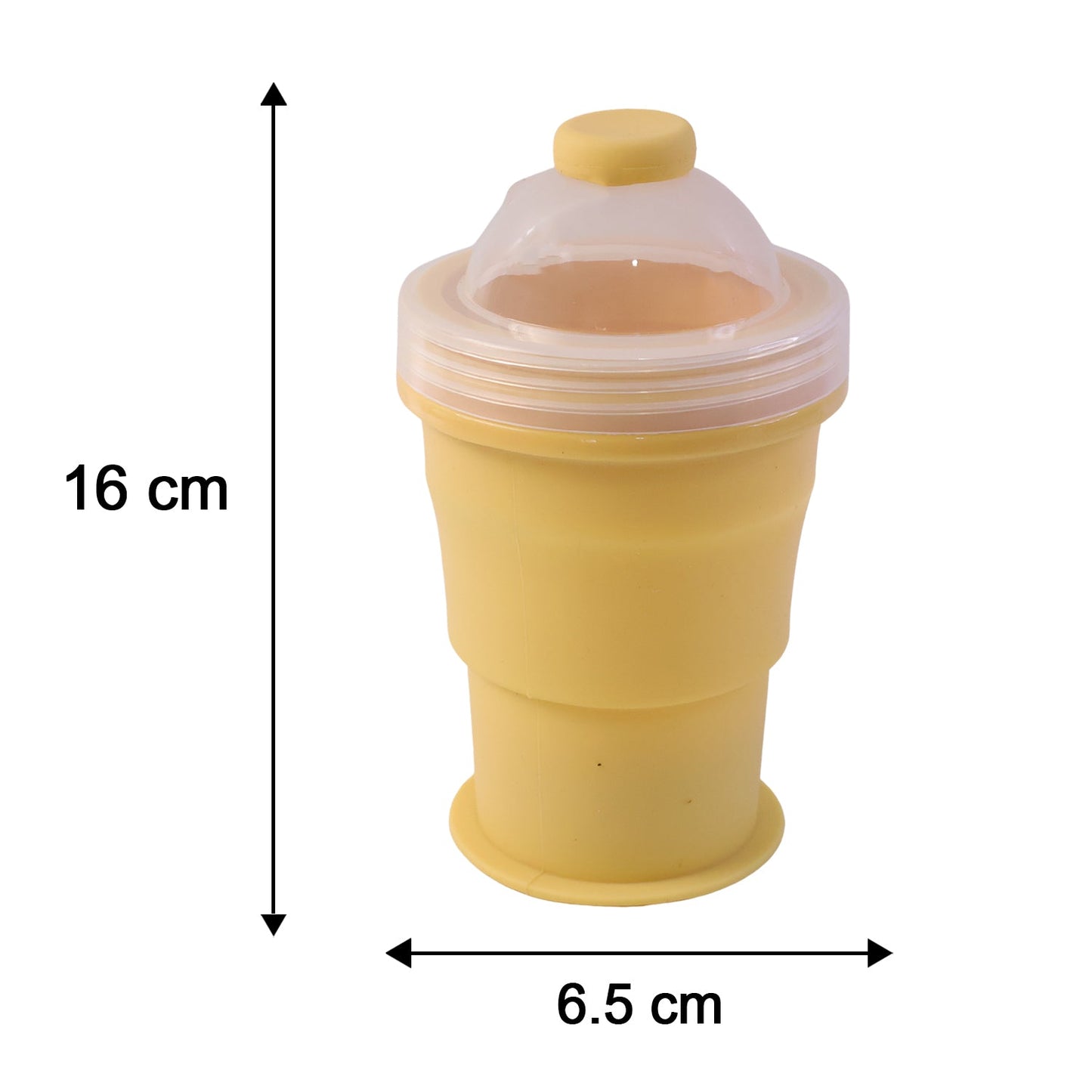 Wukusy silicone foldable travel cup with straw and dome lid, collapsible for easy storage and portable drinking on the go