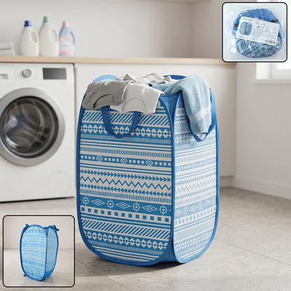 Foldable Laundry Basket Fabric Mesh Clothes Hamper Storage Bag (1 Pc52x30x30cm)