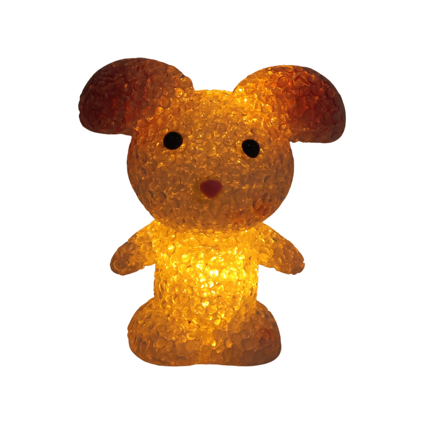 Wukusy cartoon mouse-shaped LED night lamp with crystal texture and warm glow, perfect for children's bedroom decor.