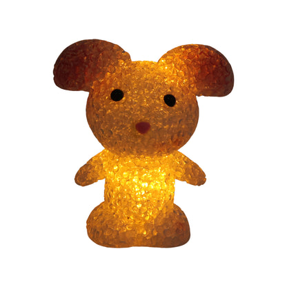 Wukusy cartoon mouse-shaped LED night lamp with crystal texture and warm glow, perfect for children's bedroom decor.