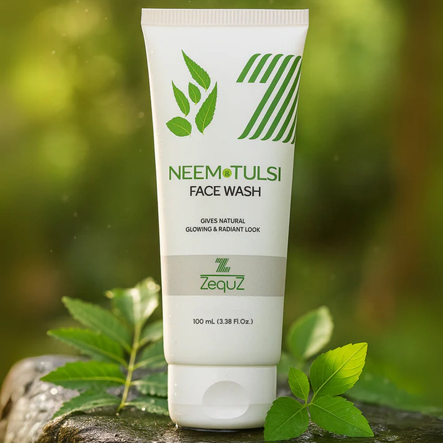 Wukusy Zequz Neem Tulsi Face Wash in 100ml bottle, natural health and beauty skincare for refreshed, clean skin.