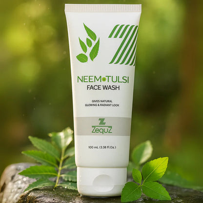 Wukusy Zequz Neem Tulsi Face Wash in 100ml bottle, natural health and beauty skincare for refreshed, clean skin.