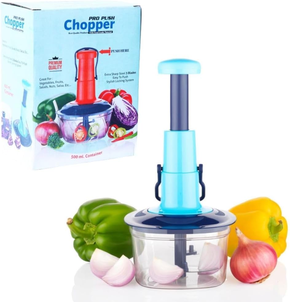 Manual Push Chopper 6 Stainless Steel Blades