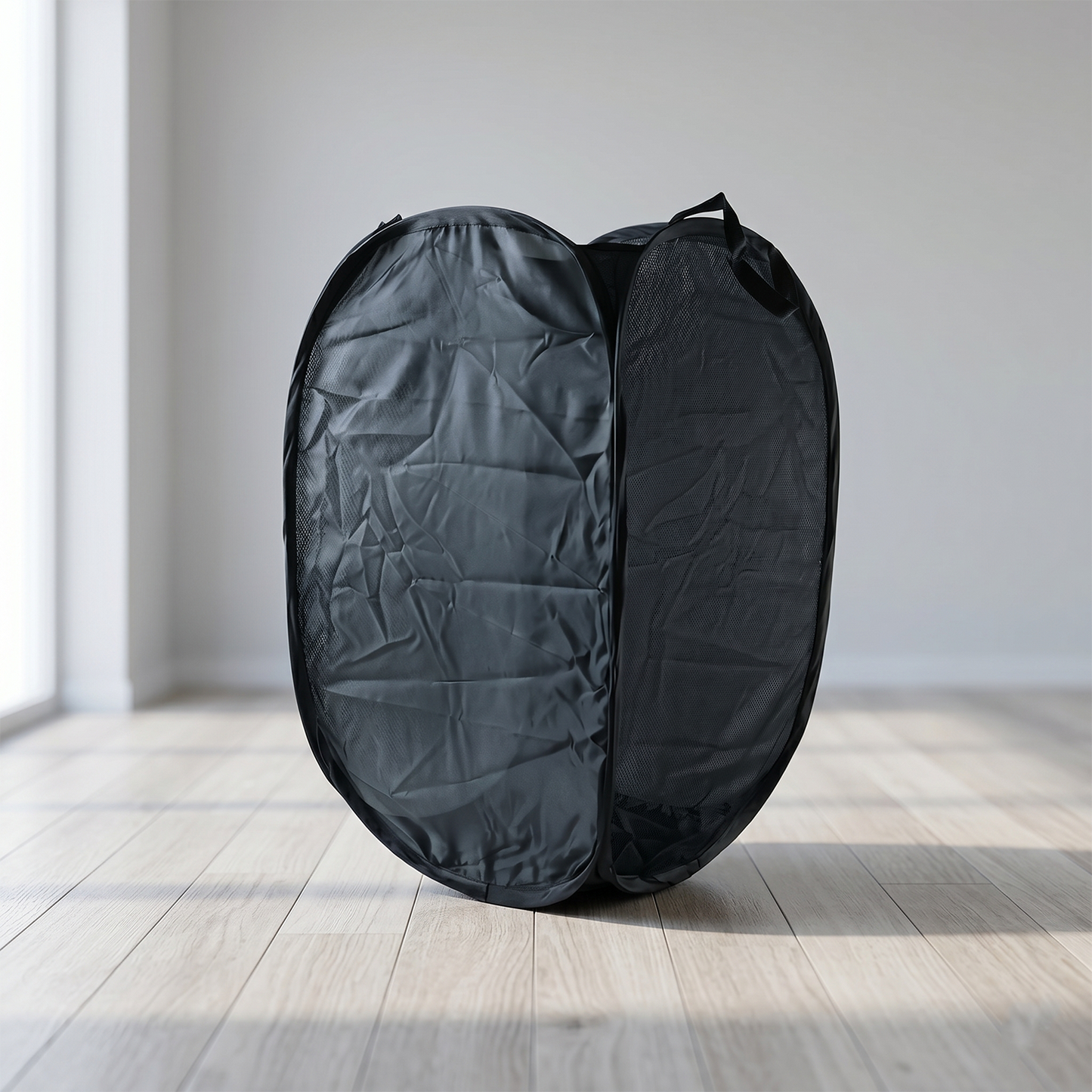 Premium Foldable Laundry Basket Solid Fabric Clothes Hamper (1 Pc 37x37x60cm)
