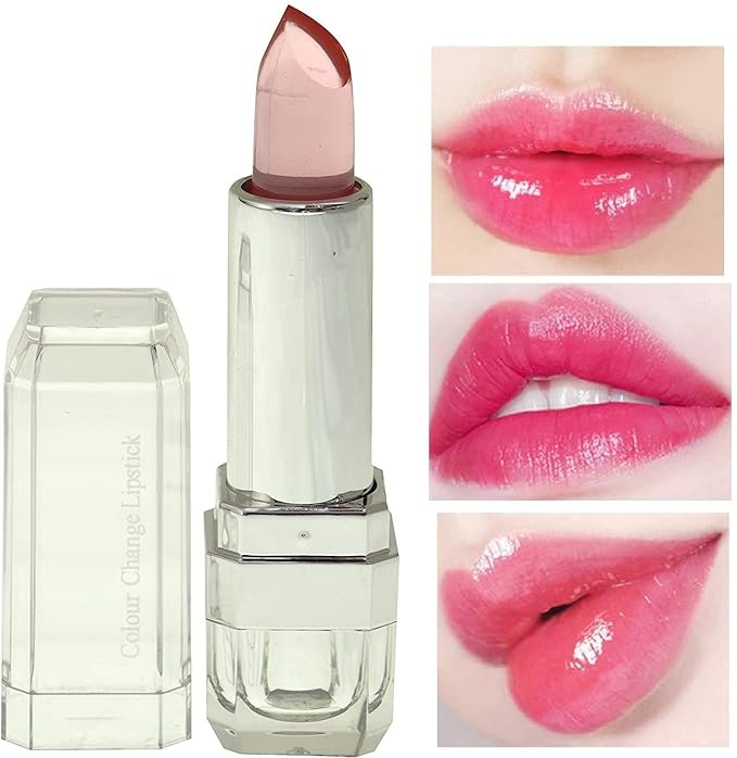 MYEONG Gold Glitter Color Change Gel Lipstick (Pink, 3.6 g)