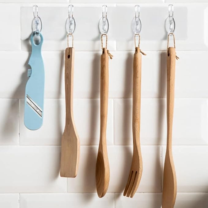 Clear Adhesive Wall Hanger Hooks (Pack of 2)
