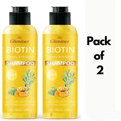 Drpshippr turmeric and rosemary shampoo bottles in a pack of 2, natural hair care product for nourishing and cleansing hair.