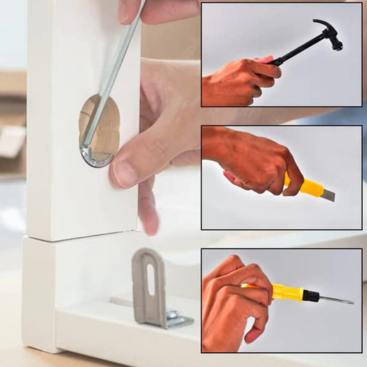 Mini Hardware Tool Kit With Hammer Screwdriver  Cutter Set
