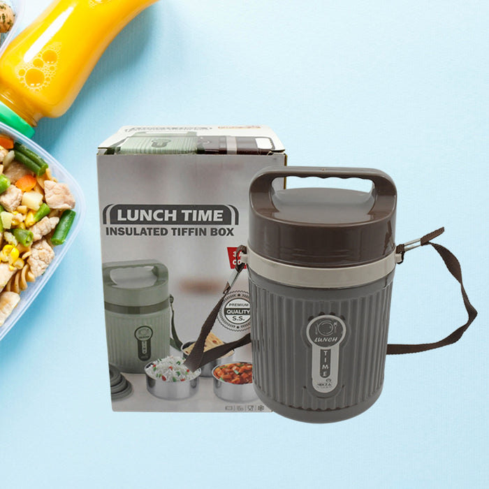 4 Insulated Tiffin Box Outer Plastic Inner Steel Comes with 4 Steel Container