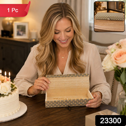 Decorative Wooden Empty Gift Box With Roll-up Lid For Elegant Gift Presentation
