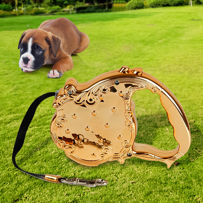 Wukusy retractable telescopic belt rope for cats, golden color, 3-meter length, home improvement safety leash for pets.