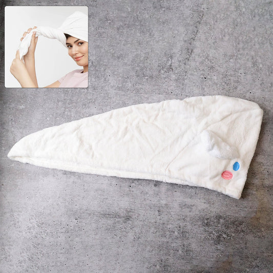 Premium Soft Microfiber Hair Drying Towel Wrap With Button (1 Pc)