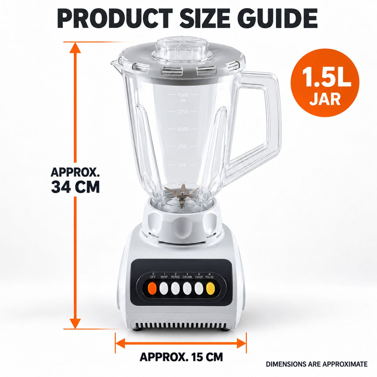 Wukusy 2-in-1 electric mixer grinder and blender for smoothies and kitchen prep, with stainless steel blades and compact design