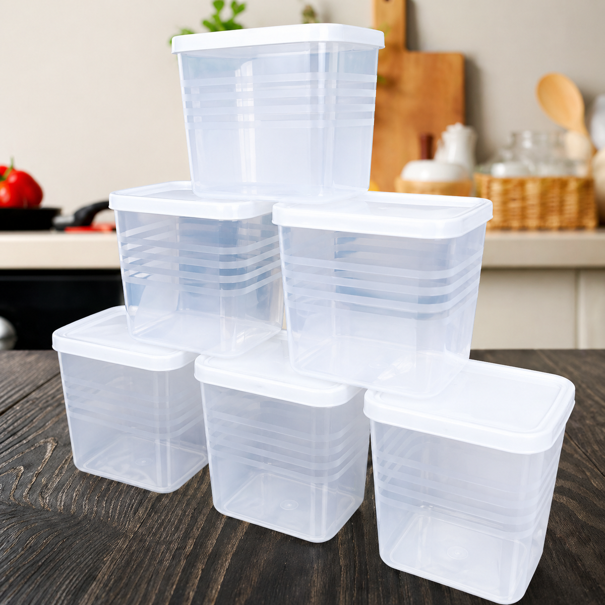 Dropdash unbreakable kitchen storage basket set of 6, durable plastic baskets for organizing kitchen items, religious and spiritual themed design