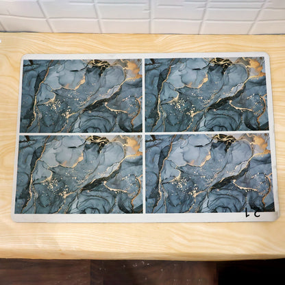 Blue marble print Wukusy absorbent bathroom mat, quick-dry design, 59.5x39.5 cm, ideal for bathroom comfort and style
