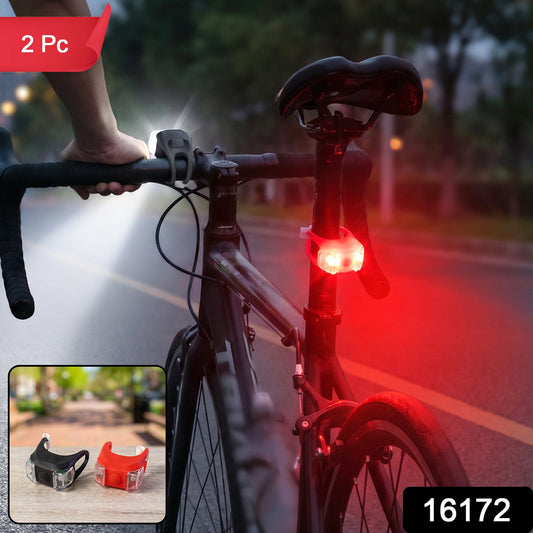 Wukusy silicone LED bike safety light set with front and rear lights for enhanced bicycle visibility and safety.