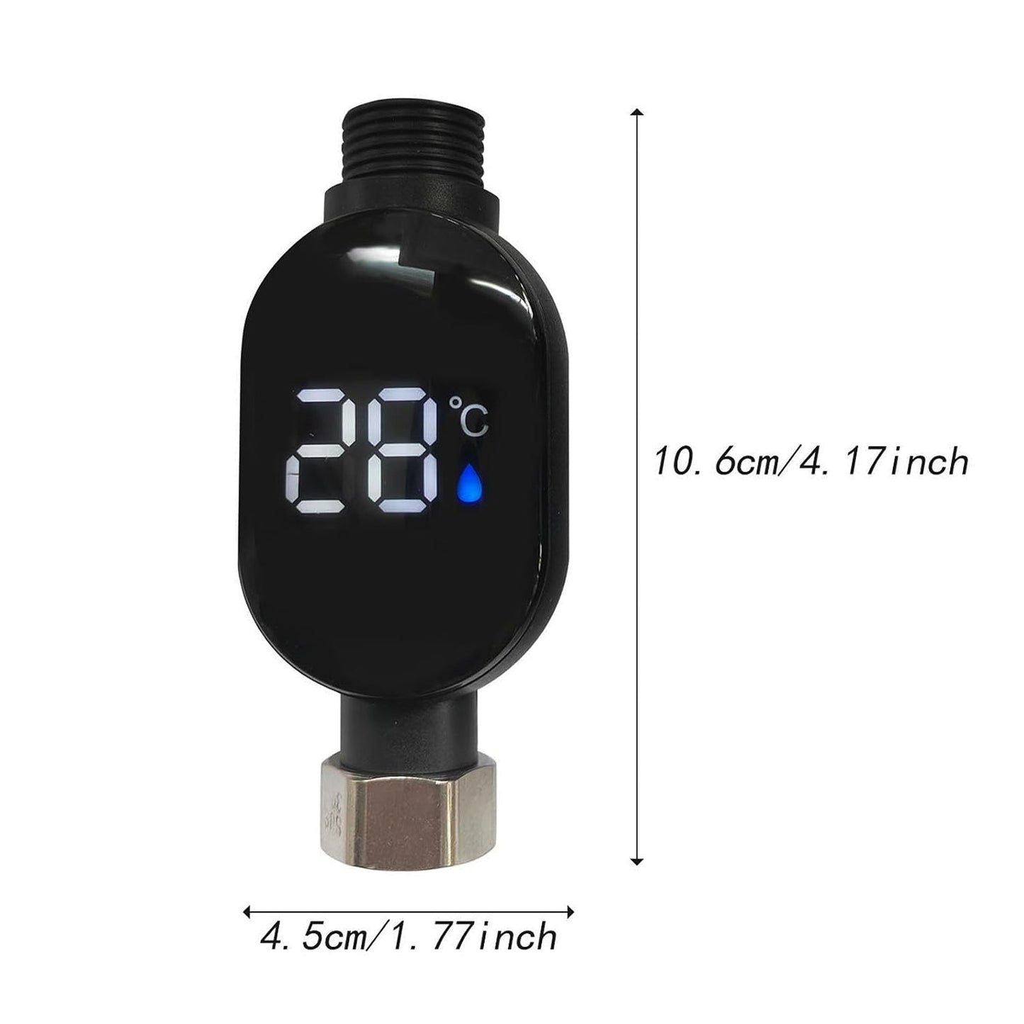 Digital Shower Thermometer With Led Temperature Display For Bathroom Use (1 Pc)