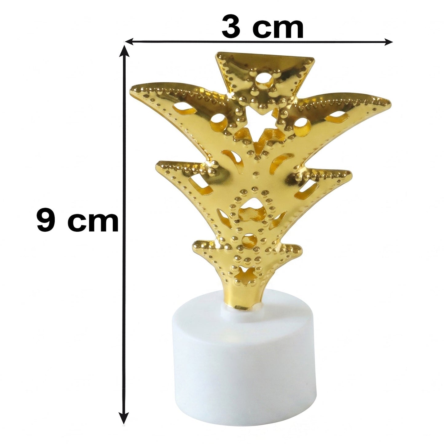 Set of 12 golden Christmas tree LED tealight candles by Wukusy, ideal for festive home decor and holiday celebrations.