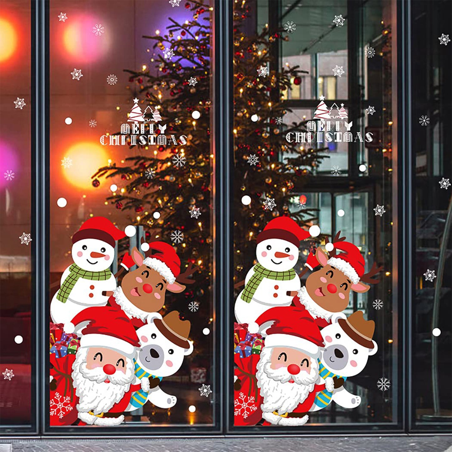 Christmas Theme Glass  Wall Sticker 90x60 Cm  (1 Pc)