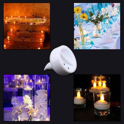 Wukusy set of 12 flameless floating candles, battery-operated tea lights, ideal for wedding and home decor.
