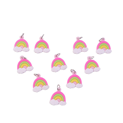 Cute Rainbow Cloud Bag Charm Keychain Set (10 Pc)