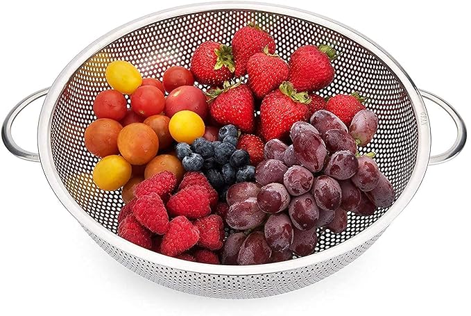 Stainless steel kitchen colander strainer