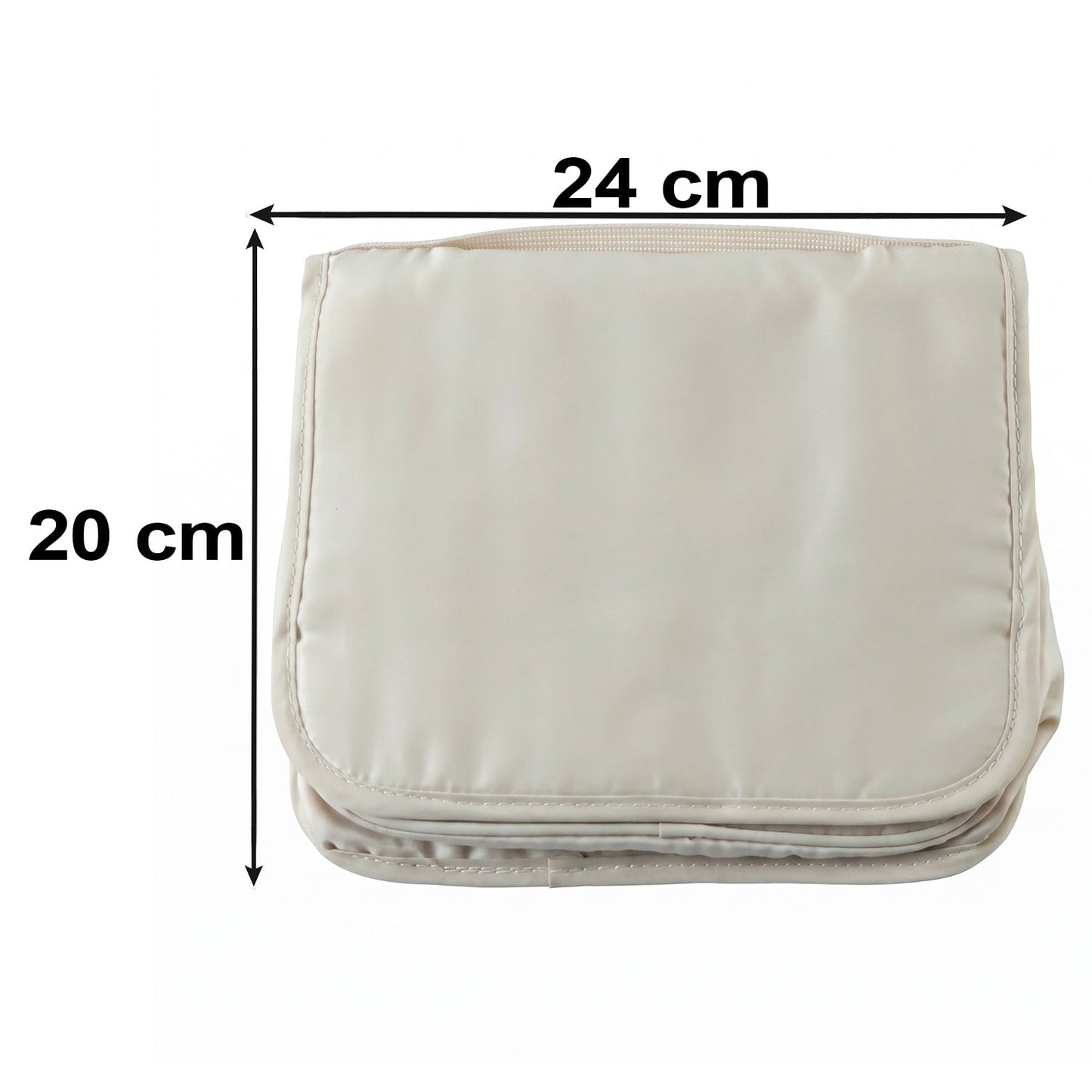 Wukusy premium foldable travel pouch bag with hanging toiletry organizer, showing compartments and compact design for travel storage.