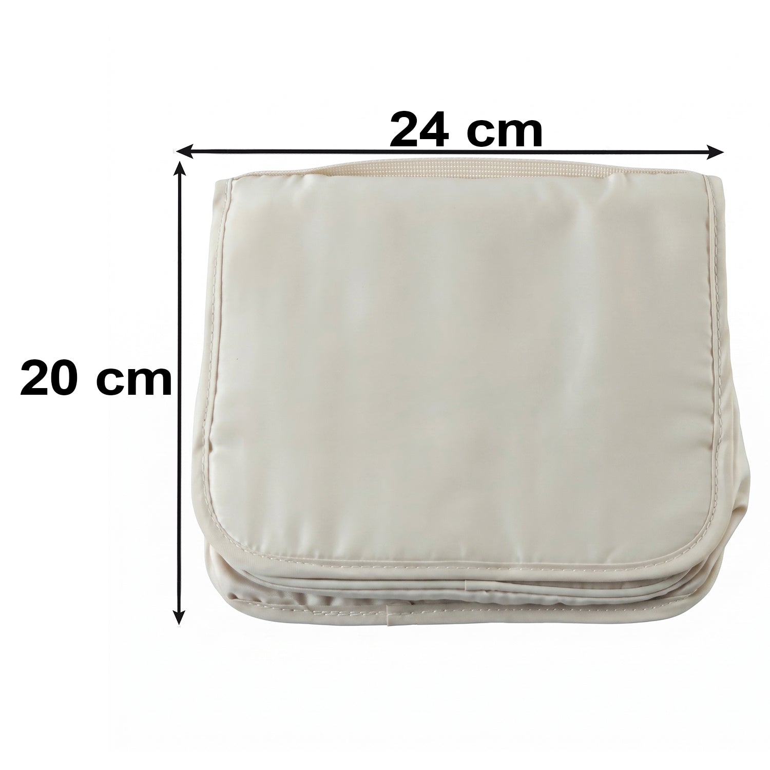 Wukusy premium foldable travel pouch bag with hanging toiletry organizer, showing compartments and compact design for travel storage.