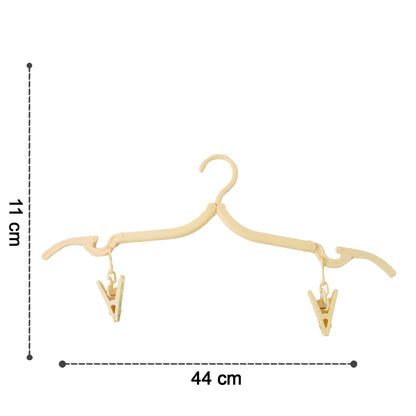 Multipurpose Foldable Cloth Hanger With Dual Clips (1 Pc)