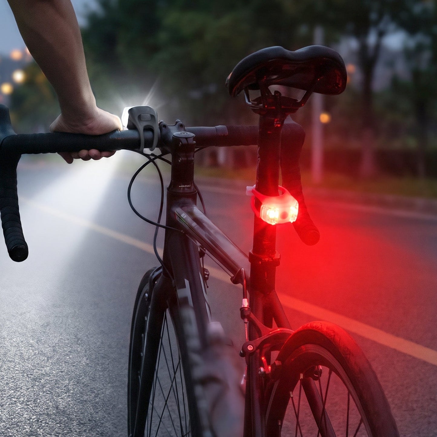 Silicone Led Bike Safety Light Set For Front And Rear Bicycle Visibility (2 Pc)