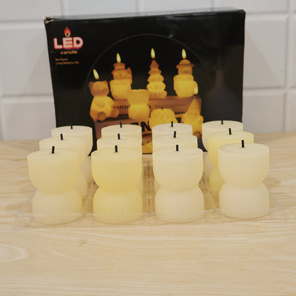 Flameless Led Tealight Candle Set For Home Decor And Festive Lighting (12 Pcs)