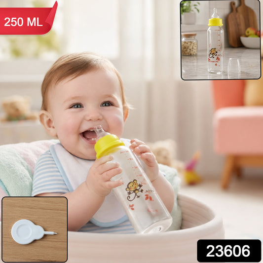Glass Baby Feeding Bottle With Soft Silicone Nipple And Measuring Scale (1 Pc)