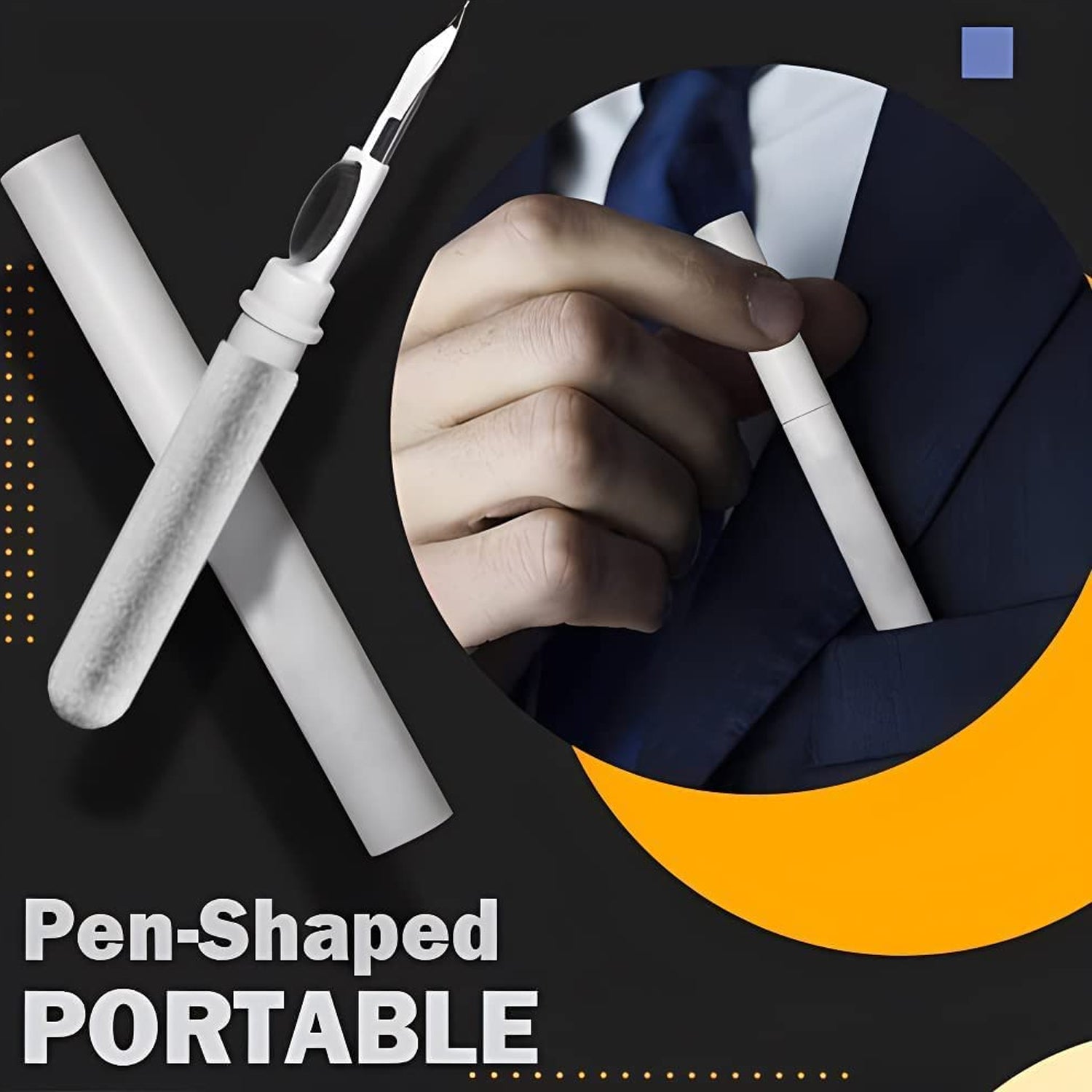 Wukusy 6188 3-in-1 earbuds cleaning pen for earbud and earphone cleaning, easy and gentle without damage.