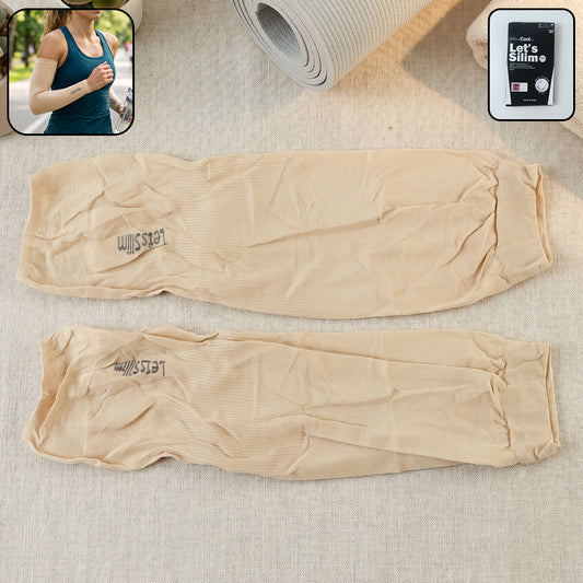 Pair of Wukusy UV sun protection cooling arm sleeves shown in black, designed for sun shielding and cooling comfort.