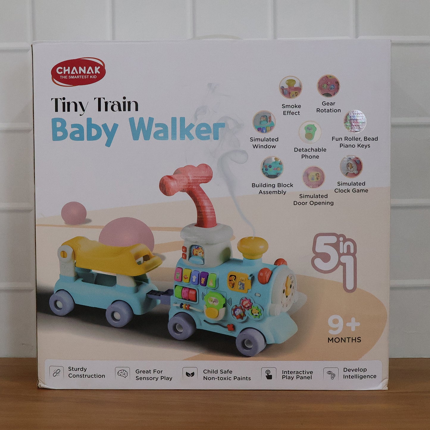 Aditi Tiny Train Baby Walker Ride-on Toy With Push Handle (1 Set)