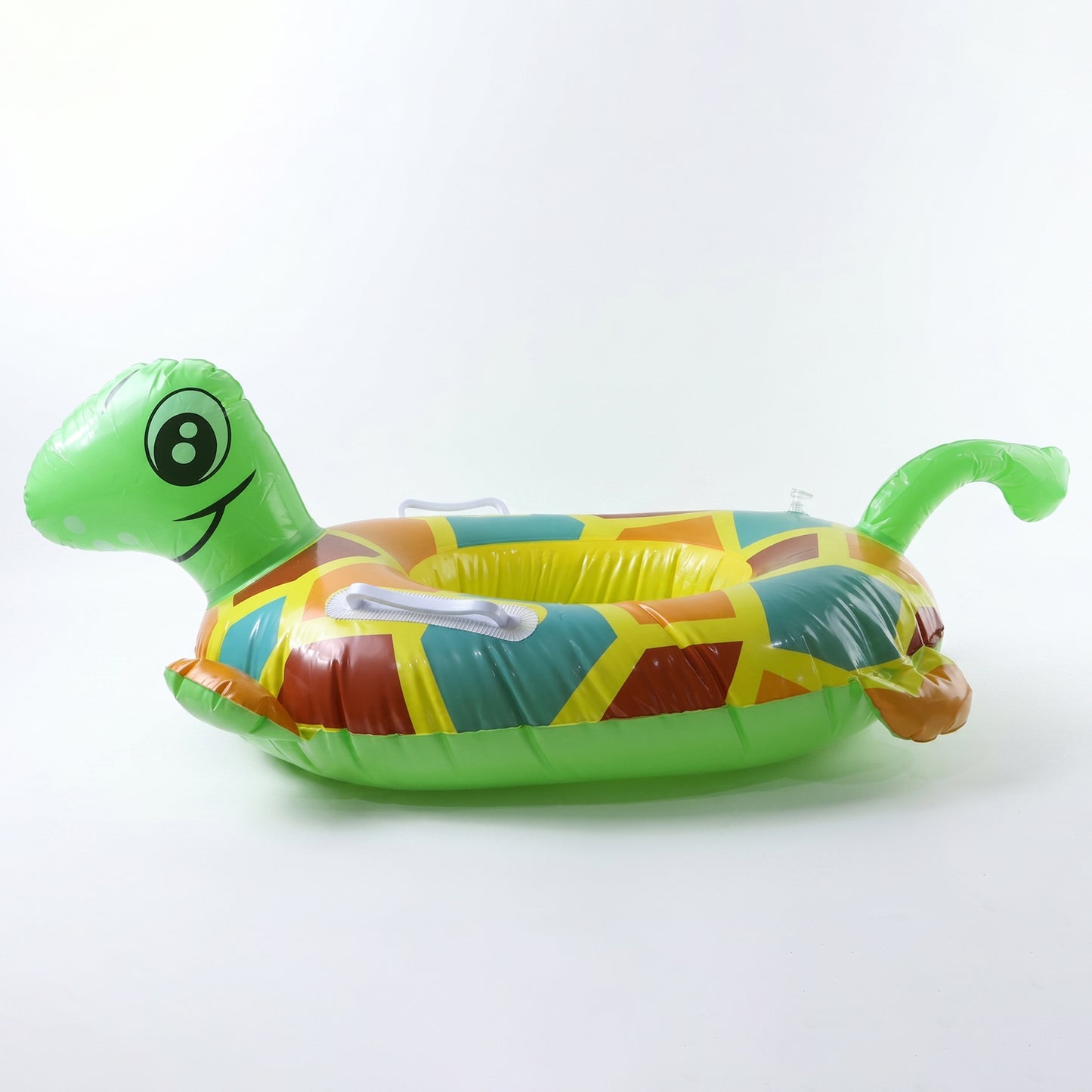 Kids Inflatable Turtle Swim Ring Pool Float With Handle Grip  1 Pc